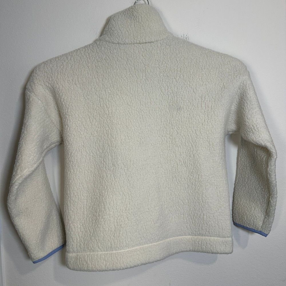 J.CREW Sherpa Vintage Fleece Jacket Women's M Medium Off White 1/4 Zip Pullover - Picture 2 of 8